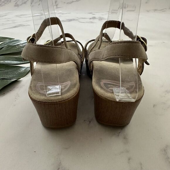 Dansko Womens Sandi Sandals Size 39 Cream Beige Leather Chunky Heel Comfort - Picture 4 of 6